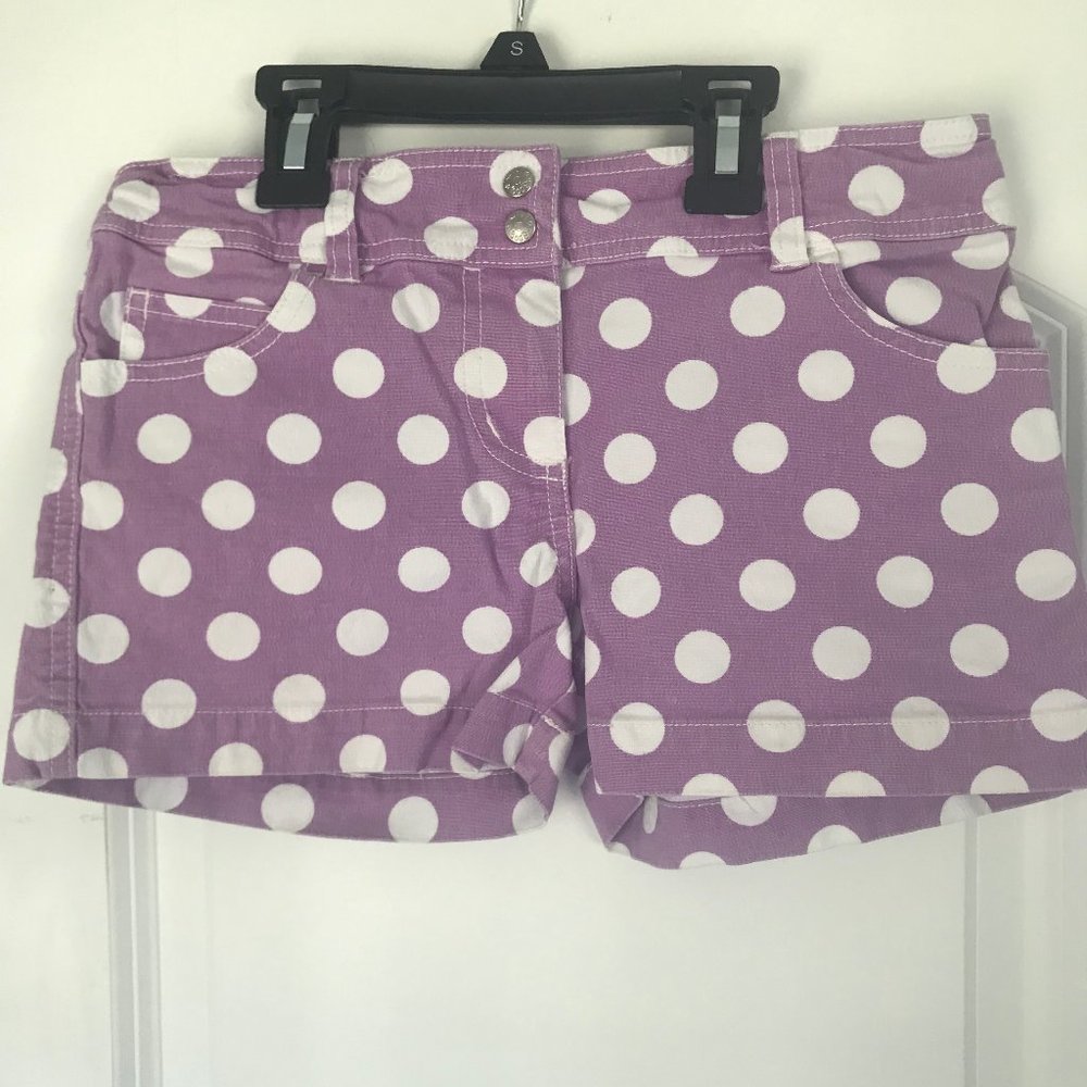 Mini Boden Purple Polka Dot Heart Pocket Shorts